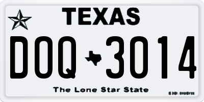 TX license plate DOQ3014