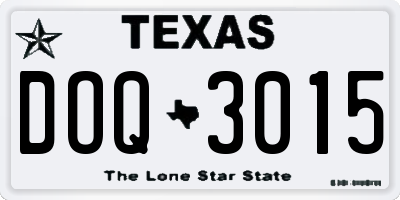 TX license plate DOQ3015