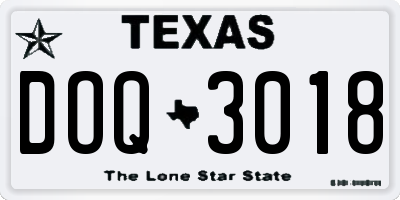 TX license plate DOQ3018