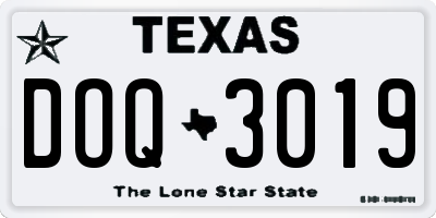 TX license plate DOQ3019