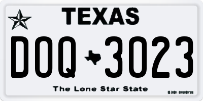 TX license plate DOQ3023