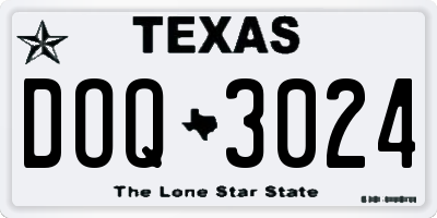 TX license plate DOQ3024