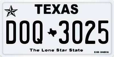 TX license plate DOQ3025