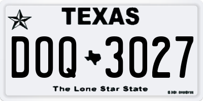TX license plate DOQ3027
