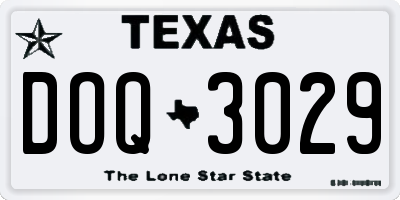 TX license plate DOQ3029