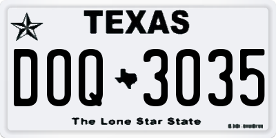 TX license plate DOQ3035