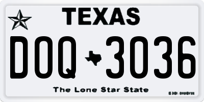 TX license plate DOQ3036