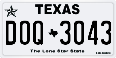 TX license plate DOQ3043