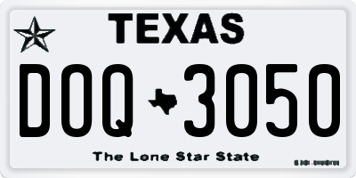 TX license plate DOQ3050