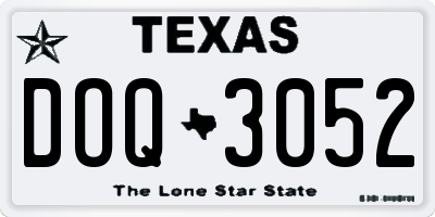 TX license plate DOQ3052
