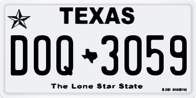 TX license plate DOQ3059