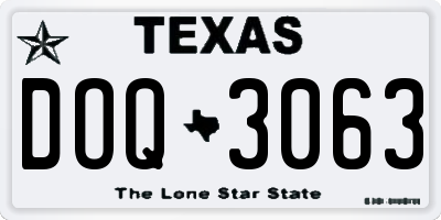 TX license plate DOQ3063