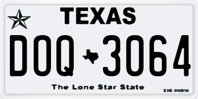 TX license plate DOQ3064