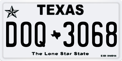 TX license plate DOQ3068