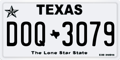 TX license plate DOQ3079