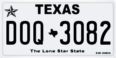 TX license plate DOQ3082