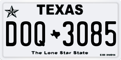 TX license plate DOQ3085