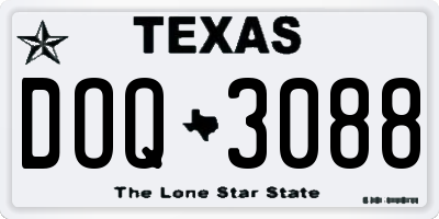 TX license plate DOQ3088