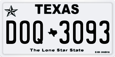 TX license plate DOQ3093