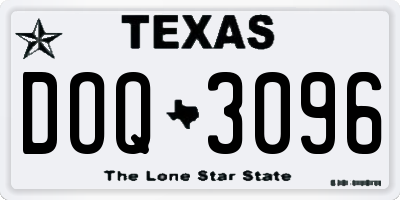 TX license plate DOQ3096