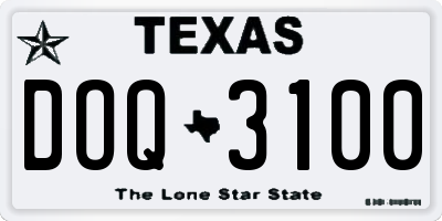 TX license plate DOQ3100