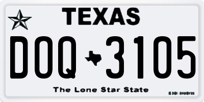 TX license plate DOQ3105