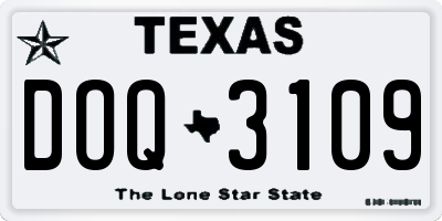 TX license plate DOQ3109