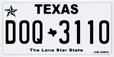 TX license plate DOQ3110