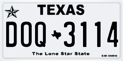 TX license plate DOQ3114