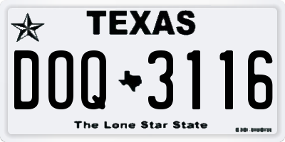 TX license plate DOQ3116