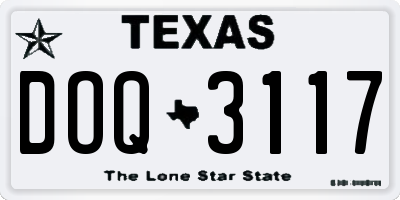TX license plate DOQ3117