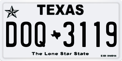 TX license plate DOQ3119