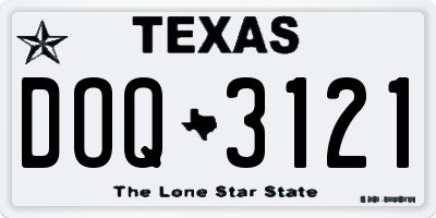 TX license plate DOQ3121