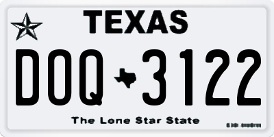TX license plate DOQ3122