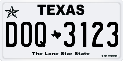 TX license plate DOQ3123