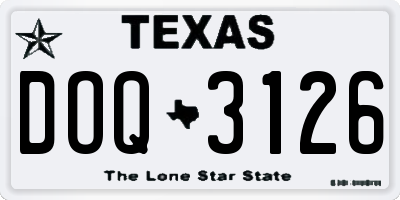 TX license plate DOQ3126