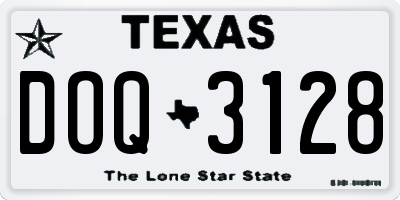 TX license plate DOQ3128