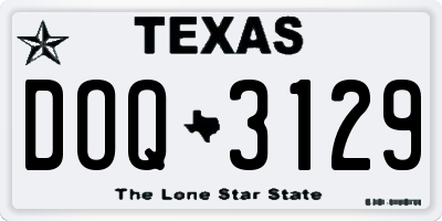 TX license plate DOQ3129