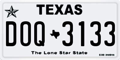 TX license plate DOQ3133