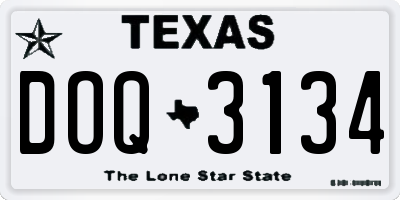 TX license plate DOQ3134