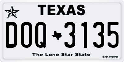 TX license plate DOQ3135