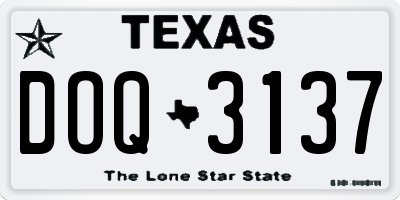 TX license plate DOQ3137