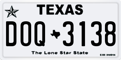 TX license plate DOQ3138