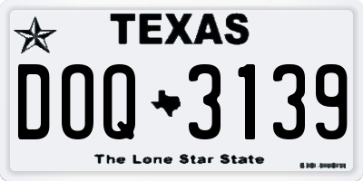 TX license plate DOQ3139