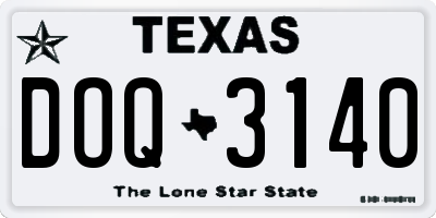 TX license plate DOQ3140