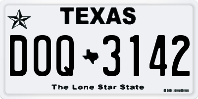 TX license plate DOQ3142