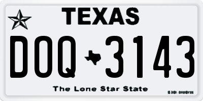 TX license plate DOQ3143