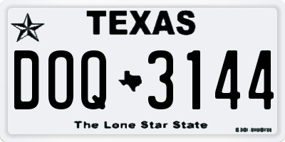 TX license plate DOQ3144