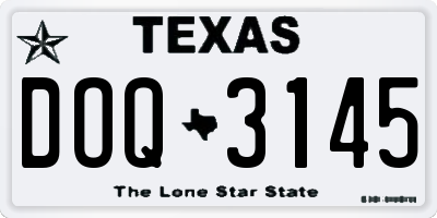 TX license plate DOQ3145