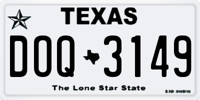 TX license plate DOQ3149